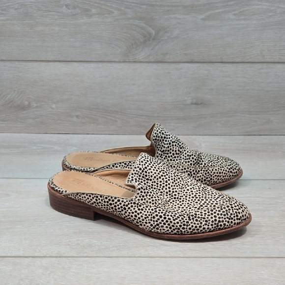 Madewell Women Fur Cheetah Mule Slip-On Loafers Shoes Sz 7 - Picture 1 of 13